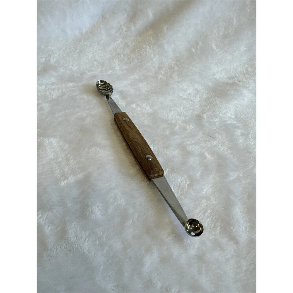 Vintage wood handle melon‎ fruit scoop 8